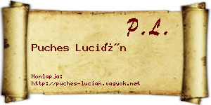 Puches Lucián névjegykártya